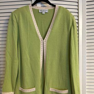 St. John Collection Green and Ivory Sweater Size L
